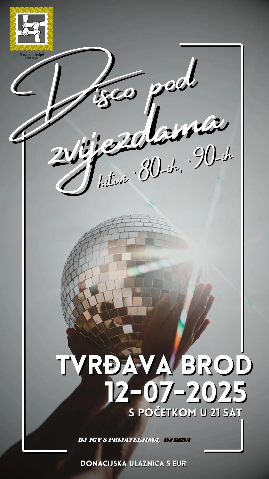 Disco pod zvjezdama vraća se u Tvrđu – večer glazbe, sjećanja i humanosti