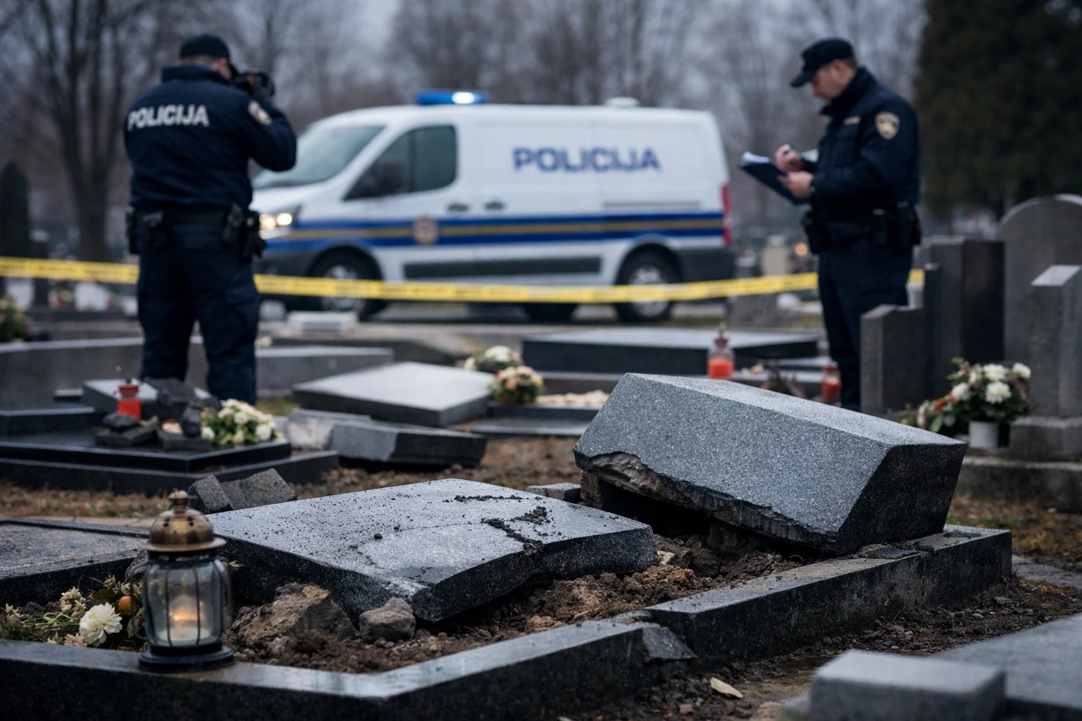 Pomaknute nadgrobne ploče na gradskom groblju u Slavonskom Brodu: policija istražuje teške krađe