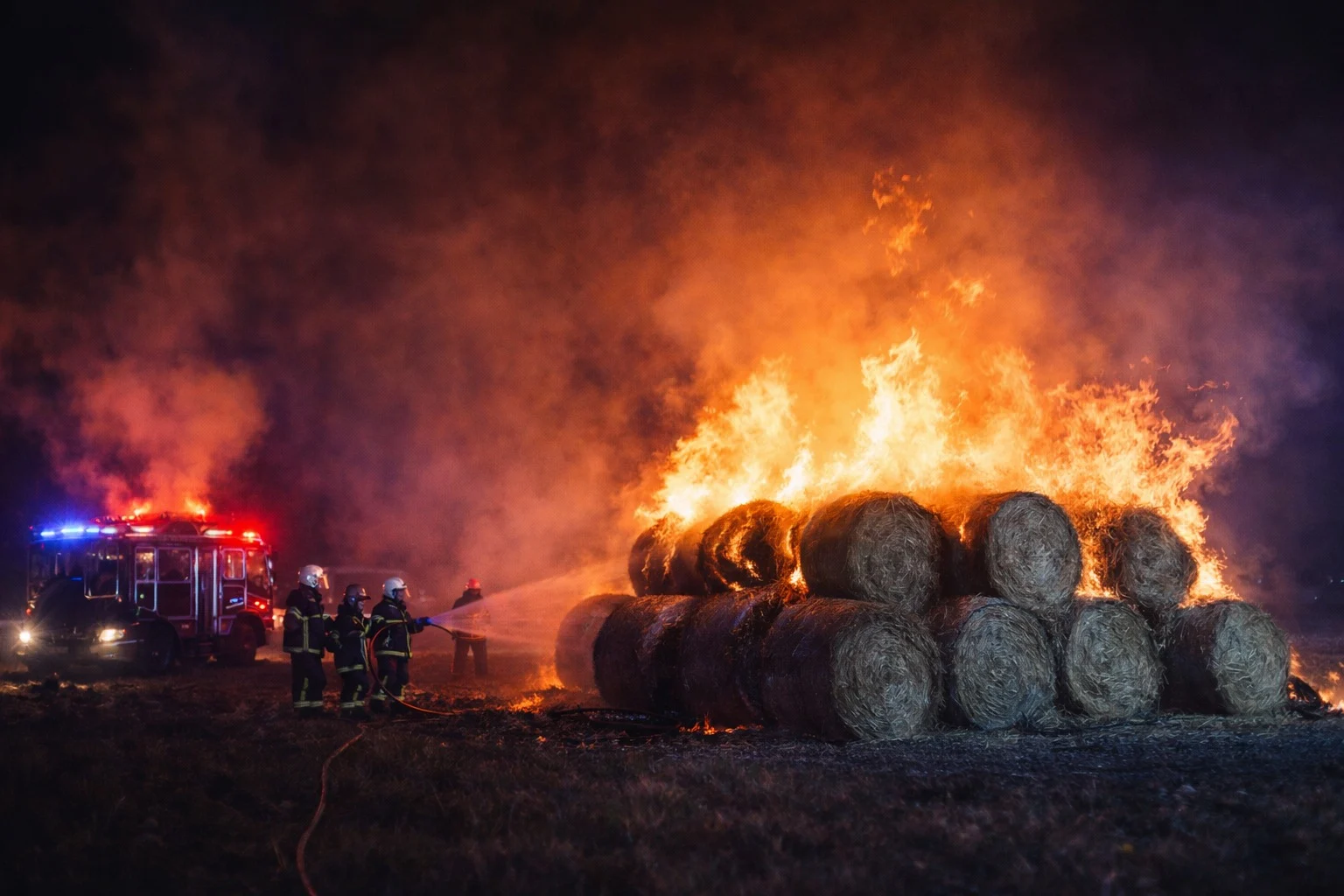 Veliki požar kod Starih Perkovaca: gore rolo-bale slame