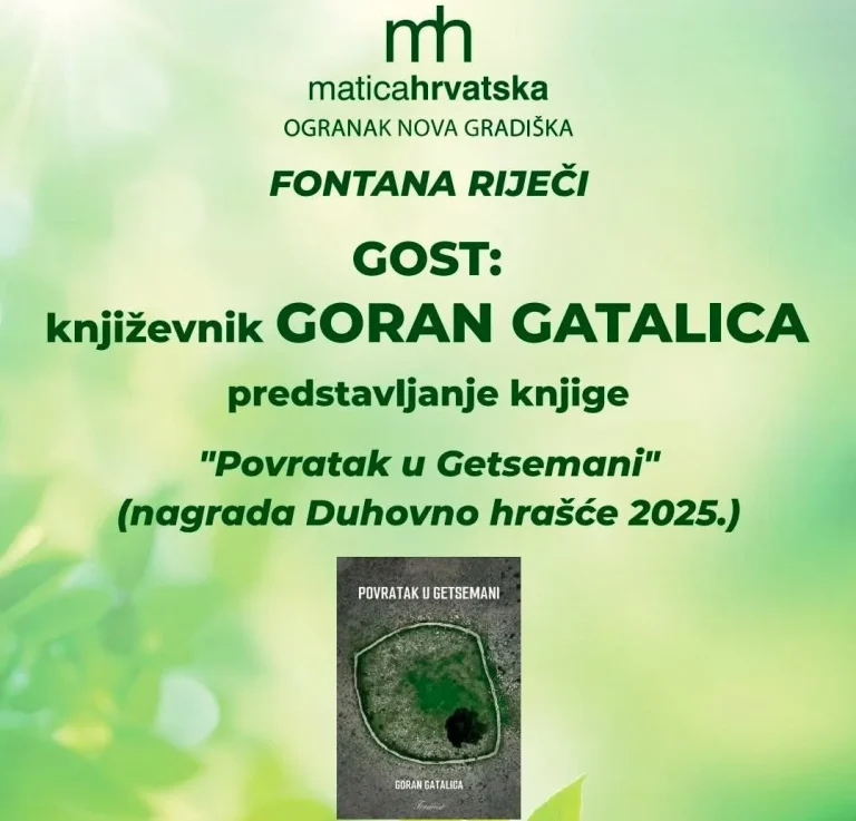 Goran Gatalica gostuje u Novoj Gradiški: predstavljanje nagrađene knjige