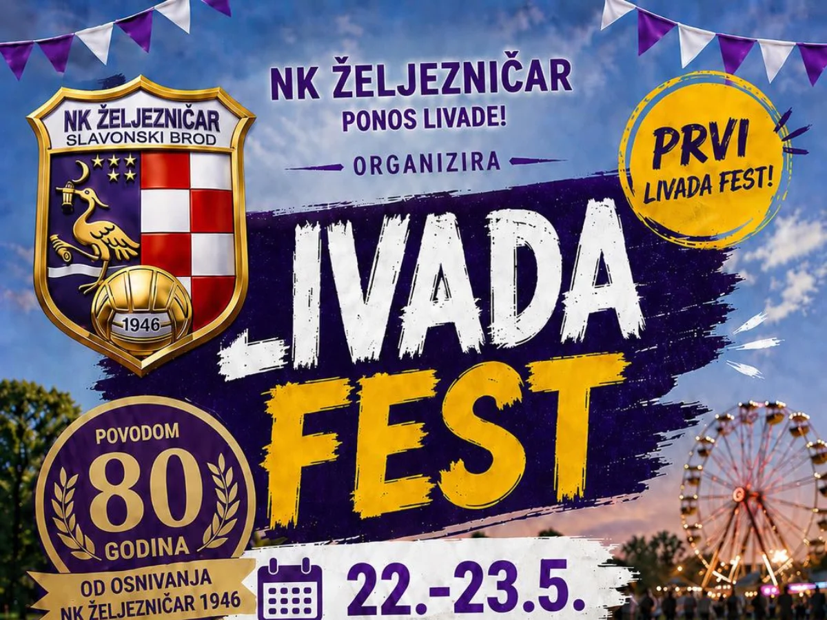 LIVADA FEST 2026: NK Željezničar Slavonski Brod slavi 80 godina uz dva dana glazbe, zabave i nogometa